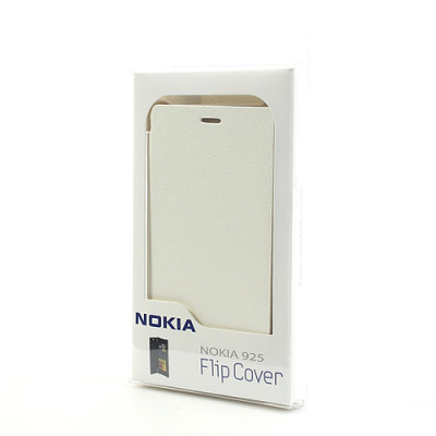 Кожени калъфи Кожени калъфи за Nokia Оригинален кожен калъф тип тефтер ултратънък Flip Cover за Nokia Lumia 925 бял